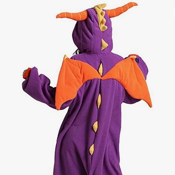 Purple Fleece Dragon Onezie - Picture 1 of 10